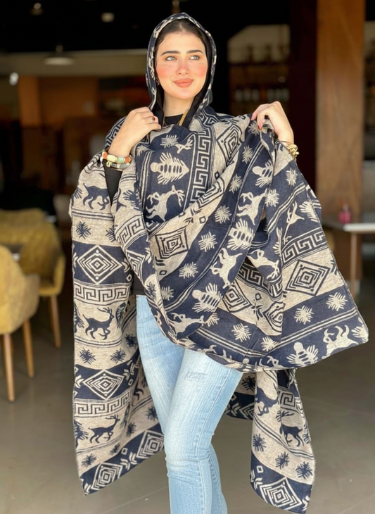 (شال جوخ (بيج * اسود