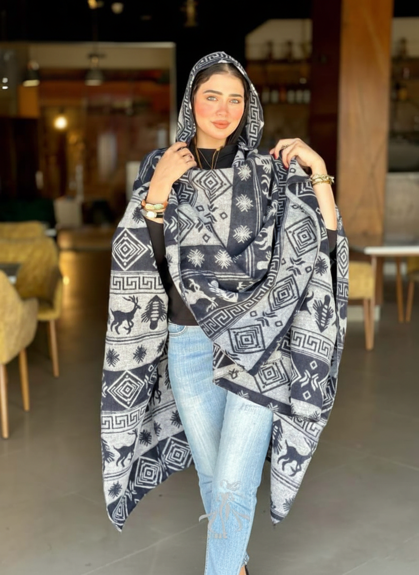 (شال جوخ (رمادي * كحلي