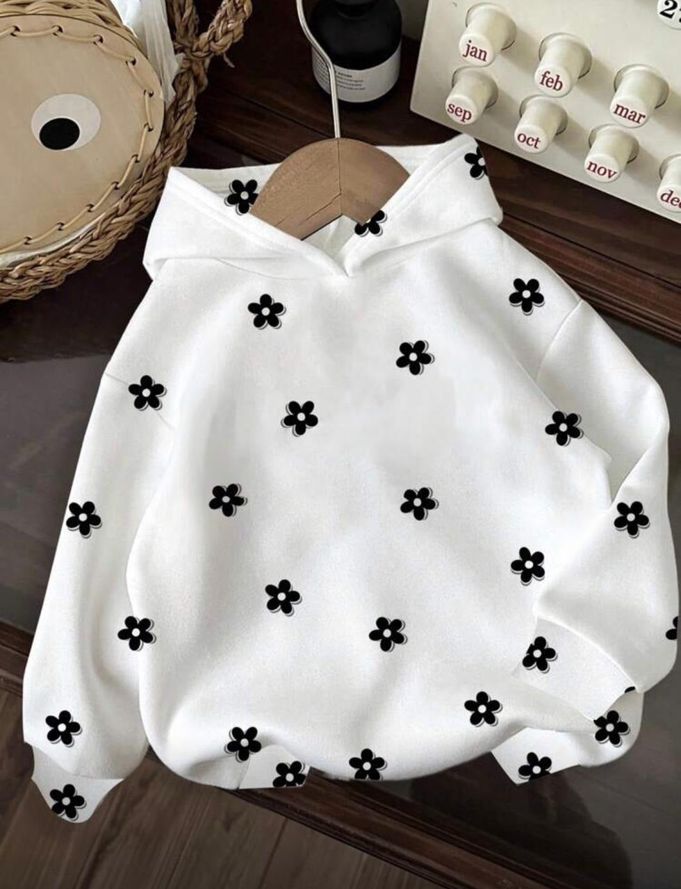 White Hoodie With Flowers